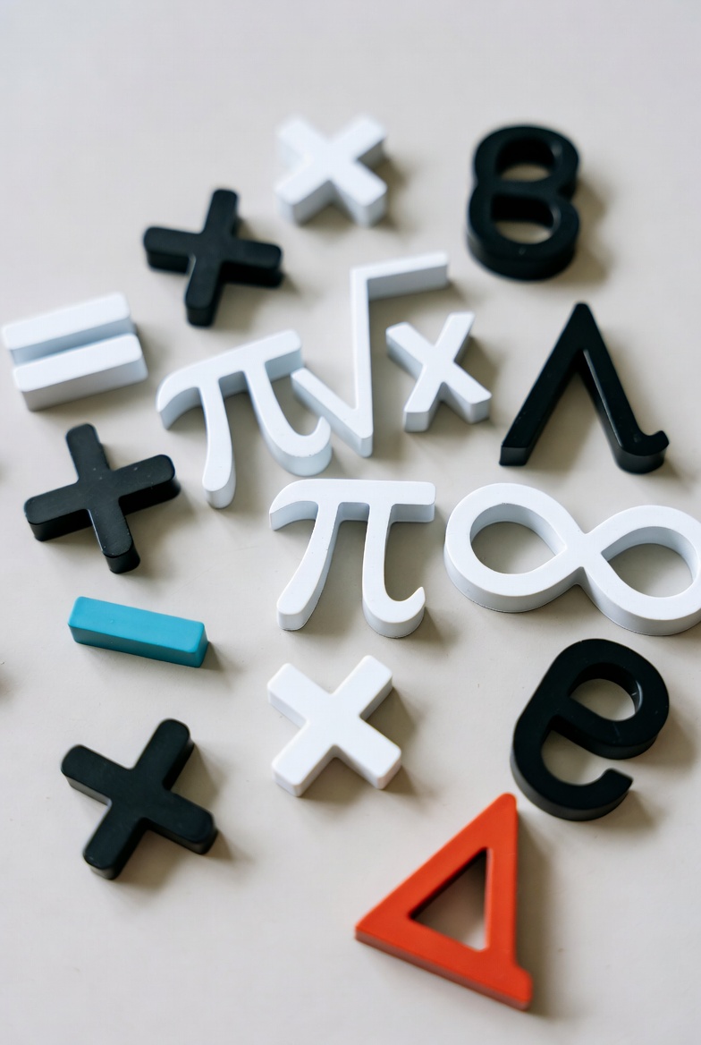 Símbolos matemáticos que representan el área del Álgebra.